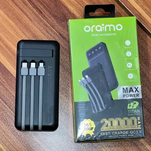 پاوربانک Oraimo  اصلی 20000mla  در بسته بندی  شیک   کیفیت بسیار عالی