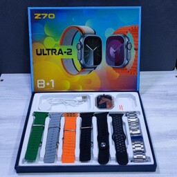 اپل واچ اولترا سری 9 اپل   مدل Z70 ultra 2 پکیج  کامل  هفت 7 دستبند جذاب 