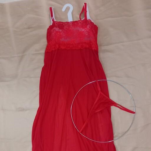 لباس خواب بلند قرمز