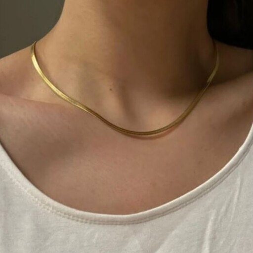 گردنبند ماری طلایی استیل و رنگ ثابت 2 میل
