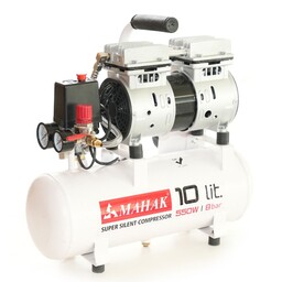 کمپرسور 10 لیتری بیصدا بدون روغن محک مجهز به شیر برقی HSU550-10L