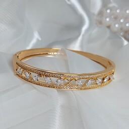 دستبند النگویی جواهری مشابه طلا