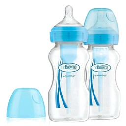 شیشه شیر دو عددی 270 میل پهن آپشن پلاس دکتر براونز مناسب از بین بردن رفلاکس نوزاد

