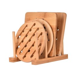 آبچکان ( استند رومیزی بشقاب ) چوبی بامبو مدل  L16.5 کد Gw603005