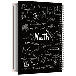 دفتر ریاضی مشکی جلد سخت 100 برگ فنری ( دفتر تحصیلی دانش آموزی و دانشجویی)