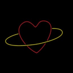تابلو نئون فلکسی طرح قلب سیاره ای - کد NEON165 - تابلوسازی رضا
