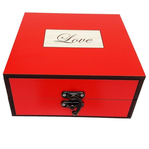 جعبه هدیه چوبی ولنتاین کادو باکس مدل B1012