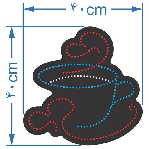 تابلو ال ای دی مدل کافه یا فنجون قلبی یا قهوه   40  سانتی کد ta 142 تابلو سازی رضا