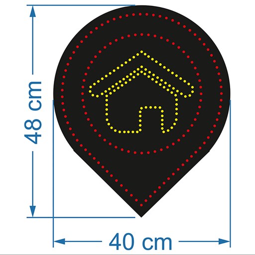تابلو ال ای دی مدل  کلبه یا  املاک یا لوکیشن 40 سانتی کد ta 141 تابلو سازی رضا