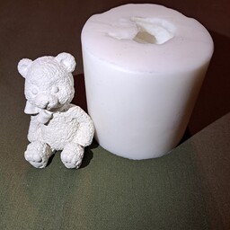قالب سیلیکونی خرس تدی پاپیون دار مخصوص رزین، شمع و سنگ مصنوعی