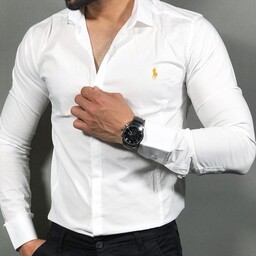 پیراهن سفید مردانه سایز لارج تا 3 مارک polo