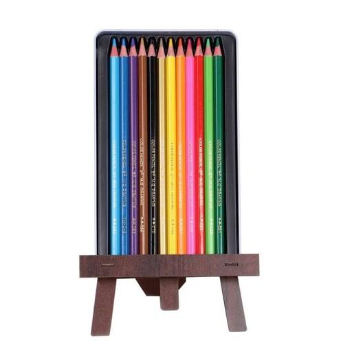 مداد رنگی 12رنگ جعبه فلزی ام کیو