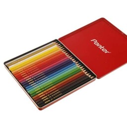 مداد رنگی 24 رنگ جعبه فلزی