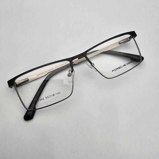 فریم عینک طبی مردانه پورش دیزاین فلزی رنگ مشکی کد 042 ارسال رایگان