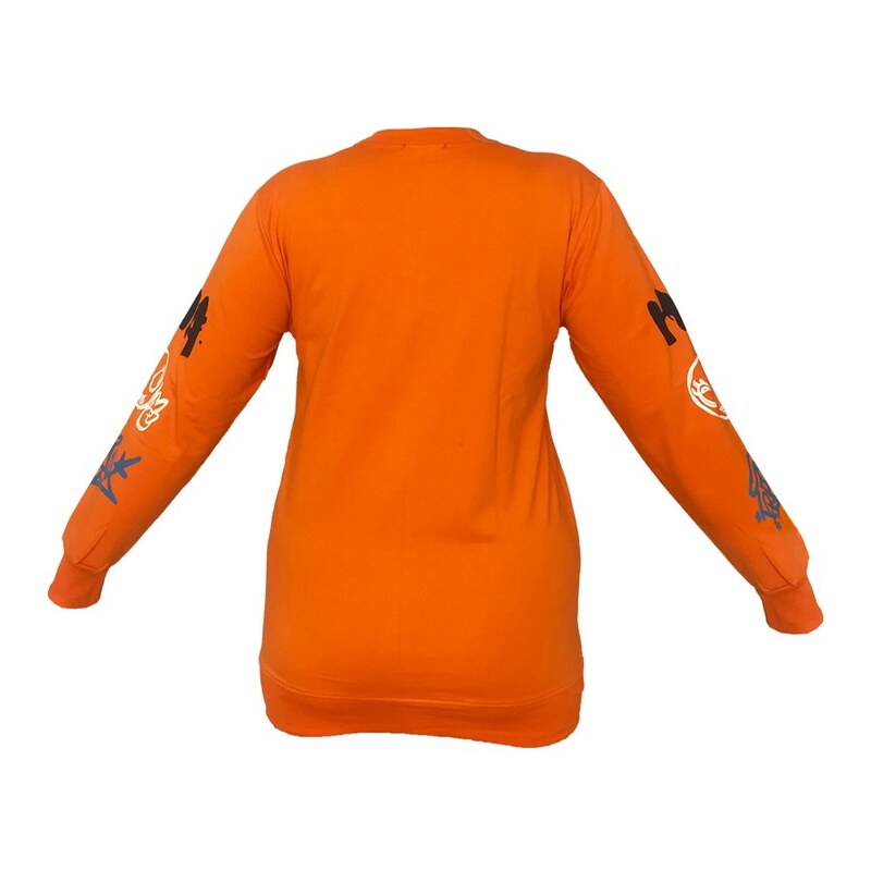 سویشرت زنانه مدل کینگ اورسایز رنگ نارنجی کد W109