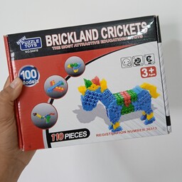 لگو ساختی جعبه ای 110تیکه اسباب بازی ساختنی بازی فکری و سرگرمی لگو مثلثی و مربعی به همراه کاتولوگ 