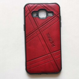 قاب طرح چرمی مشکی Remax قرمز مناسب گوشی سامسونگ J2 2015 یا J200H