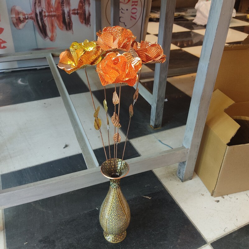 گل رز مسی بزرگ بسته چهار تایی در دو رنگ ارسال رایگان