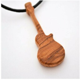 گردنبند چوبی گیتار برقی با چوب زیبای گردو