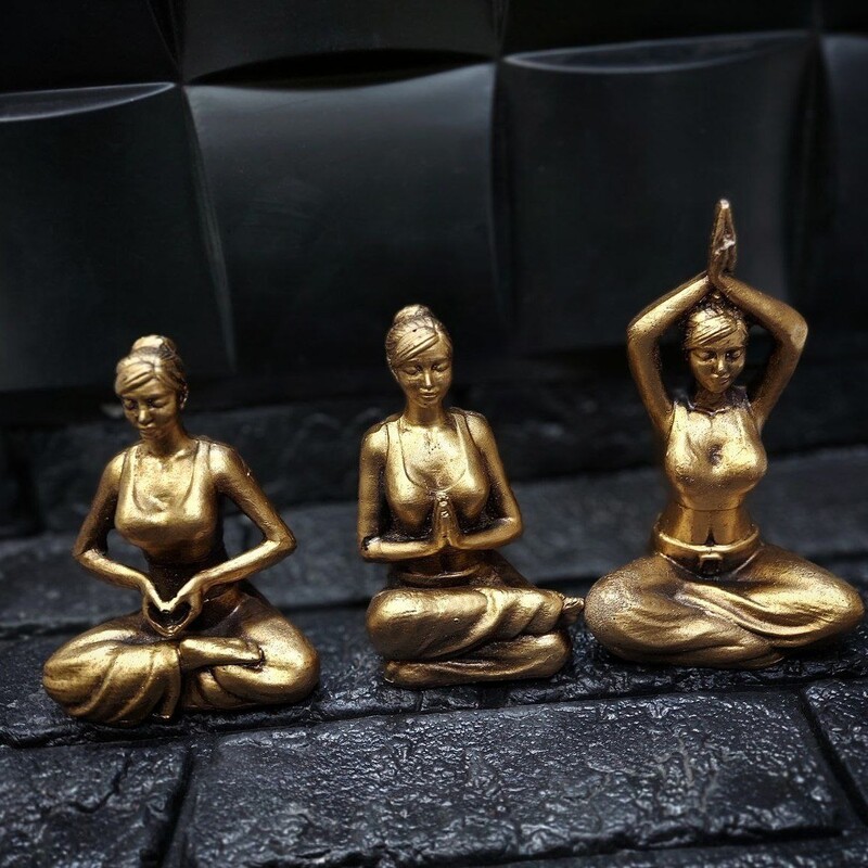 مجسمه دکوری یوگا نیایش مجموعه 3 عددی