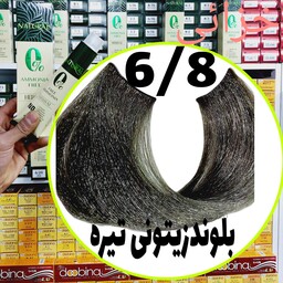 رنگ مو نچرال بلوند زیتونی تیره(6.8) بدون آمونیاک و فاقد سولفات و پارابن و سیلیکون