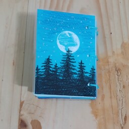 دفترچه دستساز طرح ماه و آسمان، 50برگ کاغذ رنگی بدون خط 