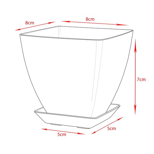 گلدان کوچک پلاستیکی مربع کد 08 برند گل آذین
