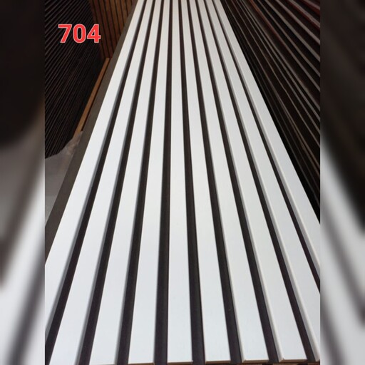 ترمووال فوم پنل سفید بارانی 704 مغزMDF روکشPVC آماده نصب ابعاد 50 در 280 cm، عرض چوب 3.2 mm (ارسال باباربری) (پس کرایه)