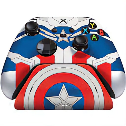 دسته بازی ایکس باکس ریزر مدل Captain America به همراه پایه شارژر