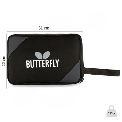 کیف و جلد راکت پینگ پنگ طرح باترفلای ( BUTTERFLY ) مدل  01 ( مشکی - طوسی )