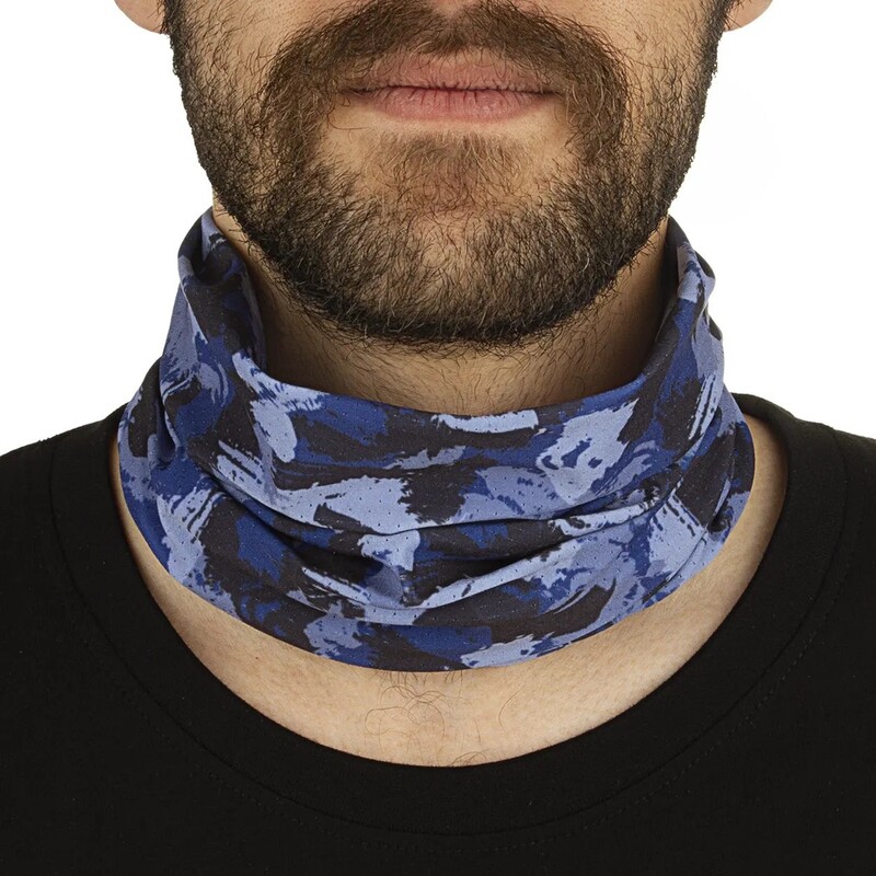 دستمال سر و گردن کوهنوردی اسکارف تابستانی طرحدار سوزنی HEADGEAR مدل PROFIT-BRS ( سرمه ای - طوسی )