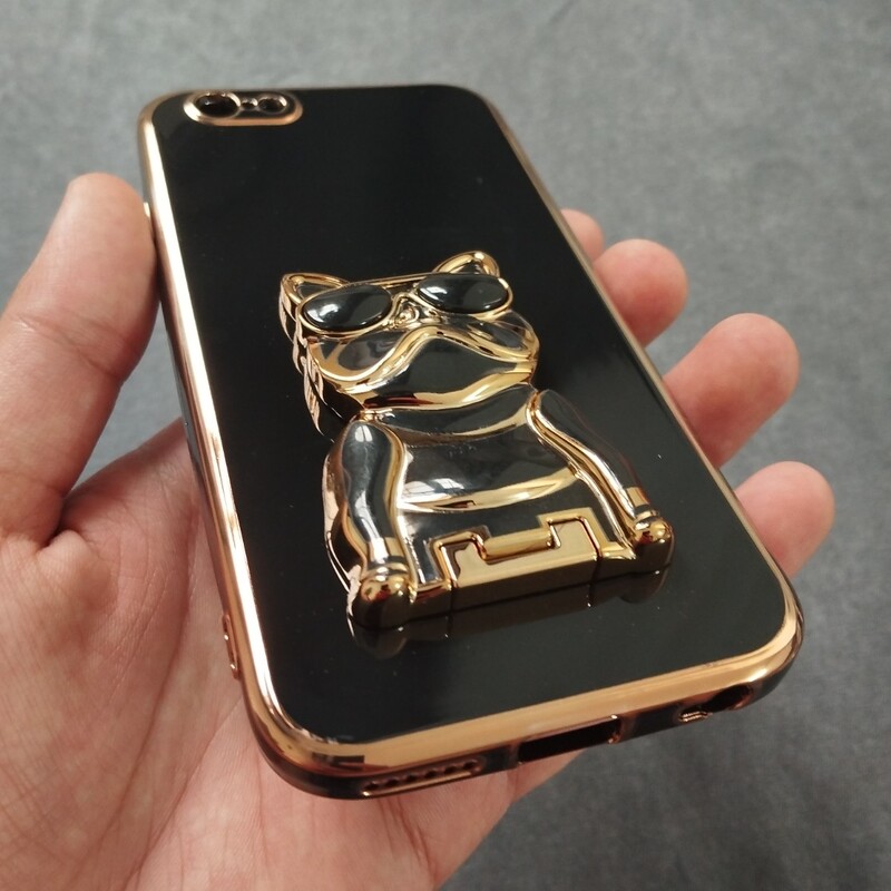 کاور  -  گارد  -  قاب براق My Case به همراه استند طرح سگ محافظ لنزدار آیفون 6 -(iphone6s) iPhone 6 (iphone6) - iPhone 6s