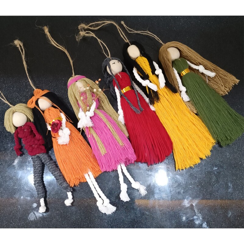 عروسک مکرومه دست ساز زیبا و کیوت با طرح و رنگ دلخواهتان هدیه و یادگاری زیبایی منتسب کادویی