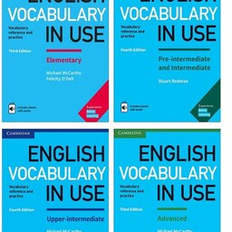 پک چهار جلدی انگلیش وکبیولری این یوز سایز وزیری با سی دی آموزشی Vocabulary in Use 