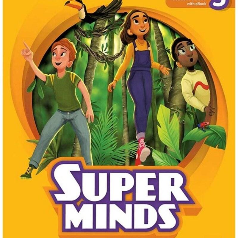 سوپر مایند جلد پنجم ویرایش دوم سایز رحلی کاغذ گلاسه با کیوآرکد برای دانلود فایل صوتی  Super Minds 2nd Edition 5