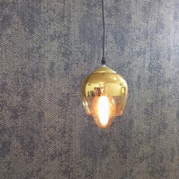 لوستر آویز طلایی  با حباب طرح آلمان با سرپیچ استاندارد