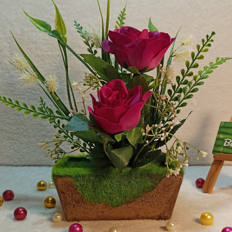 گل مصنوعی با گلدان ،دکوراتیو طرح ایکیا 
