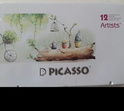 مداد رنگی تخت فلزی پیکاسو  12 رنگ Artist