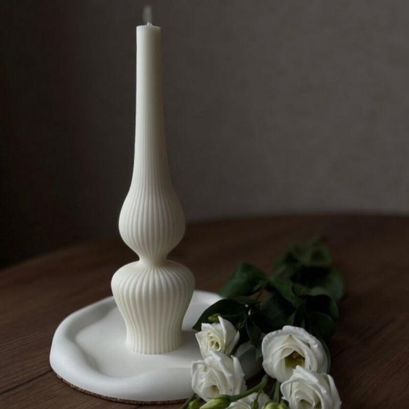 شمع دست ساز طرح شمع گلابتون مناسب میز کنار سالنی و سینی اکسسوری