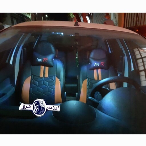 پشت گردنی صندلی خودرو مدل IR-Typer چرم مصنوعی درجه1 گلدوزی شده بسته 2 عددی