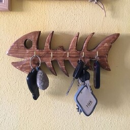 جاکلیدی  دیواری چوبی طرح تیغ ماهی