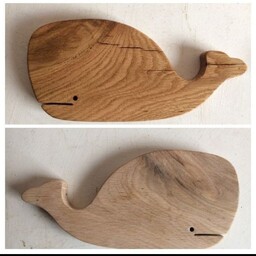 تخته سرو چوبی طرح نهنگ  در دو رنگ