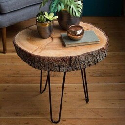 میزکنار مبلی چوبی با پایه فلزی بسیار زیبا ومحکم