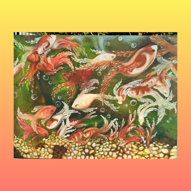 تابلو نقاشی طرح ماهی 