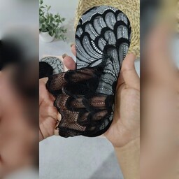 جوراب مجلسی زنانه تمام گیپور مدل پر طاووس