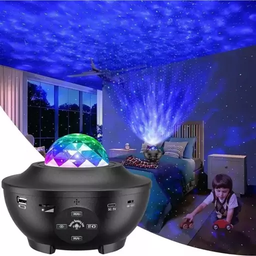 چراغ خواب کهکشان اسپیکر دار  starry projector light کهکشانی