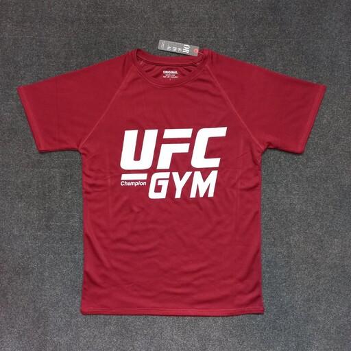 تیشرت ورزشی سوزنی UFC رنگ زرشکی