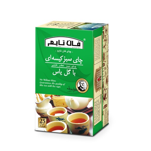 چای سبز کیسه ای گل یاس فان تایم بسته 25 عددی