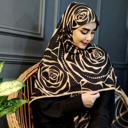 روسری عیدانه  قواره بزرگ نخ vip خوشرنگ منگوله دار  دور دوخت  ایستایی عالی طرح گل