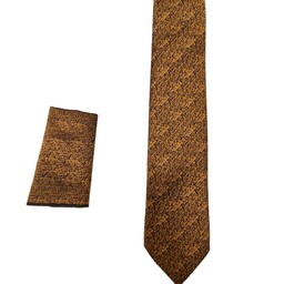 کراوات مردانه طرح دار  میکروفایبر ترک کد 29 همراه با دستمال جیب ارسال رایگان